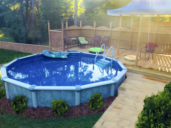 Lomart 18' x 33' Oval Sunset Cove Vortex, 48″-84″ Pool Liner